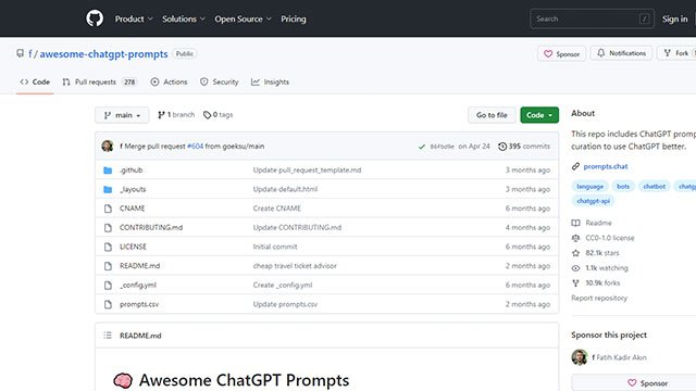 Awesome ChatGPT Prompts