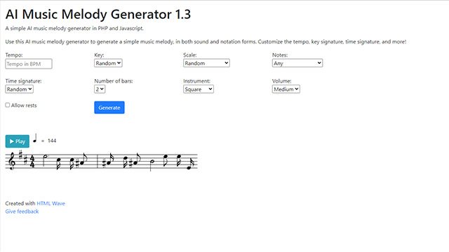 AI music melody generator