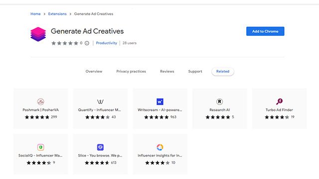 Generate ad creatives Extension