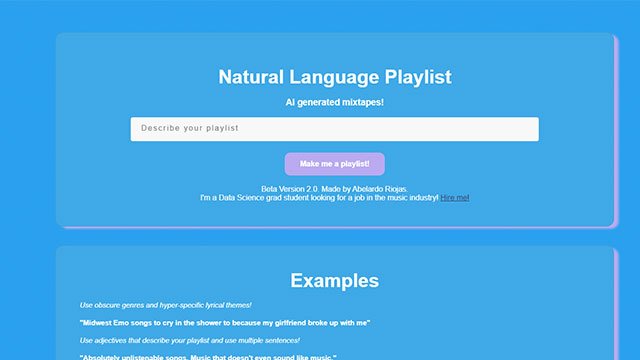 Natural Language Playlist