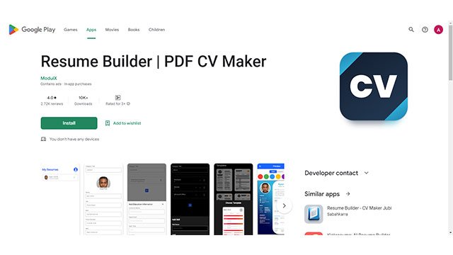 Resume Builder PDF CV Maker