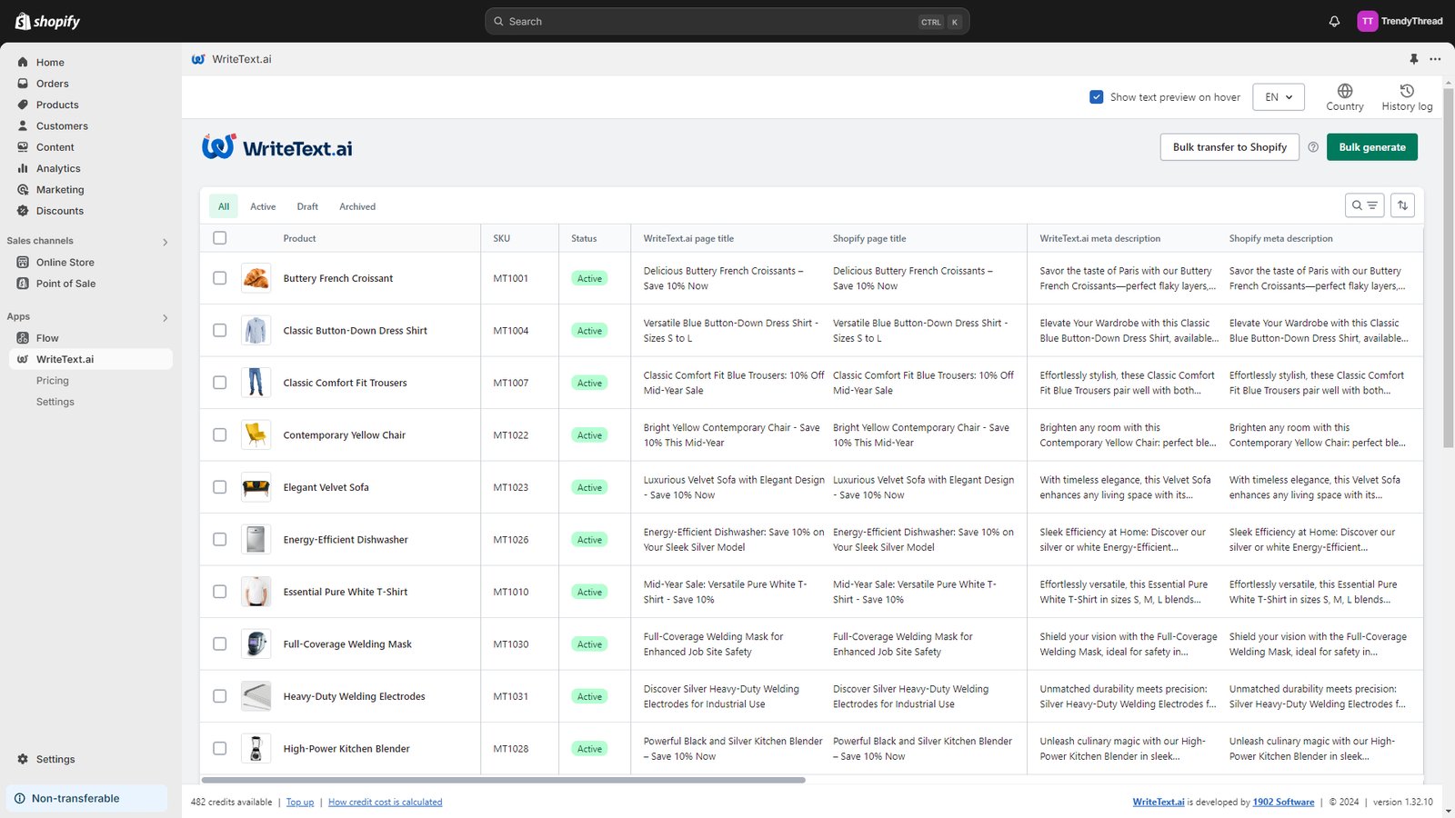 01 products list